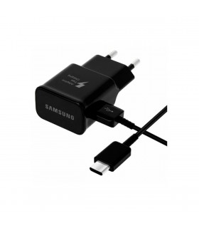Cargador Original Samsung Type-C Carga Rápida 15 W Negro EP-TA20EBE