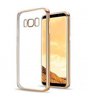Carcasa Samsung Galaxy S8 Transparente con marco dorado