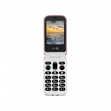 Doro 6040 Teléfono Móvil con Tapa Dual SIM Rojo (Red/White)
