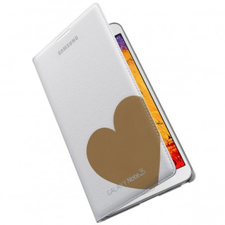 Funda Samsung Moschino tipo libro EF-EN900BDEGWW blanca para Note 3