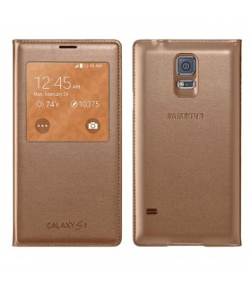 Funda Samsung S view EF-CG900BFEGWW rosa dorado para Galaxy s5