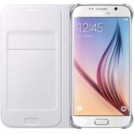 Funda Samsung Flip wallet blanca EF-WG925PWEGWW para Galaxy S6 Edge