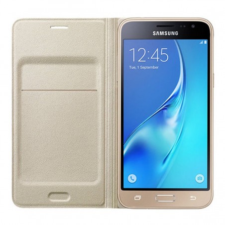 Funda Flip Wallet Samsung para Galaxy J3 (2016) oro EF-WJ320PFEGWW