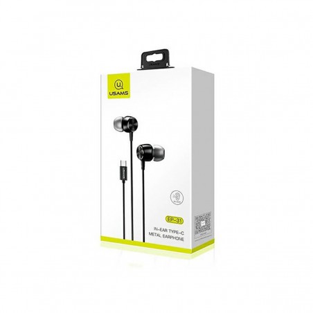 Auriculares Manos Libres con cable EP31 Metal (Type-C) Negro (Blister)