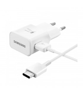 Cargador de red original Samsung carga rápida tipo C (EP-TA20EWE + EP-DG950CBE) 2A (15W) con blister Blanco