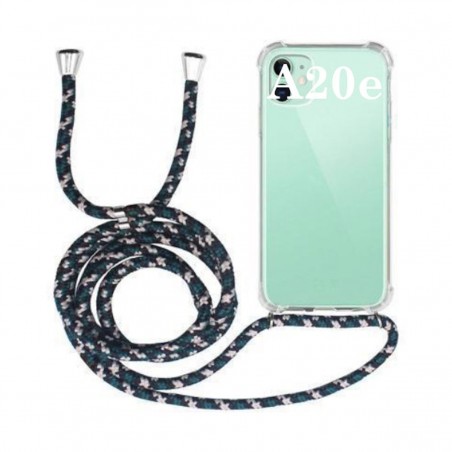 Funda Móvil Colgante para Samsung Galaxy A20e Cuerda Verde y Negro