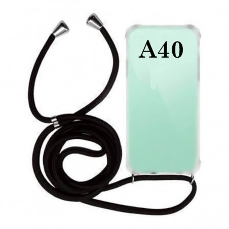 Funda Móvil Colgante para Samsung Galaxy A40 Cuerda Negra