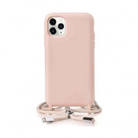 Funda móvil colgante con cuerda para iPhone SE 2020 / 8 / 7 silicona premium Rosa