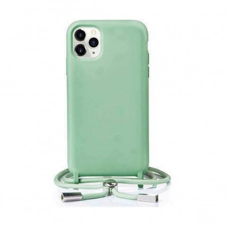 Funda móvil colgante con cuerda para iPhone SE 2020 / 8 / 7 silicona premium Verde