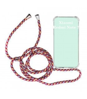 Funda Móvil Colgante para Xiaomi Redmi Note 8T Cuerda Rojo Burdeos y Azul