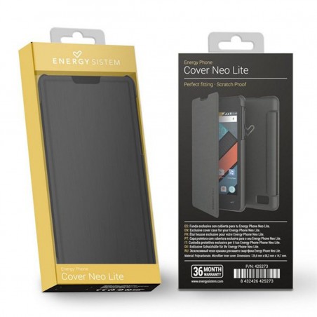 Funda con cubierta Energy Phone Cover Neo Lite negra para Energy Phone Neo Lite