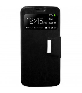 Funda tipo libro negra con ventana para Aquaris E5