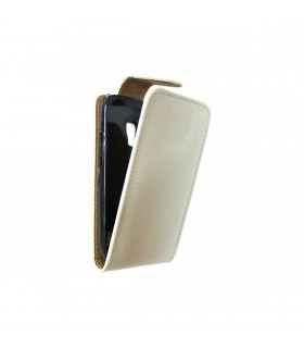 Funda de piel blanca para Samsung Galaxy S3 Mini
