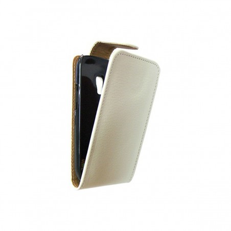 Funda de piel blanca para Samsung Galaxy S3 Mini