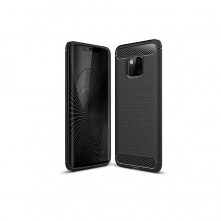 Funda silicona símil fibra de carbono Huawei Mate 20 Pro Negra