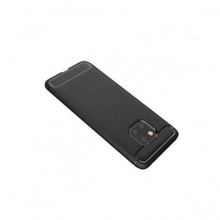 Funda silicona símil fibra de carbono Huawei Mate 20 Pro Negra