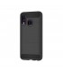 Funda silicona Samsung Galaxy A40 Inserciones simil a fibra de carbono negro