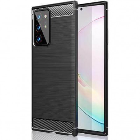 Funda Samsung Galaxy Note 20 Ultra con inserciones símil a fibra de carbono Negro
