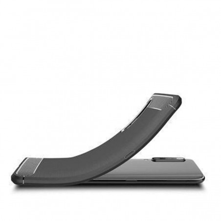 Funda Silicona Xiaomi Mi 9 FSAPXM9 fibra carbono Negra