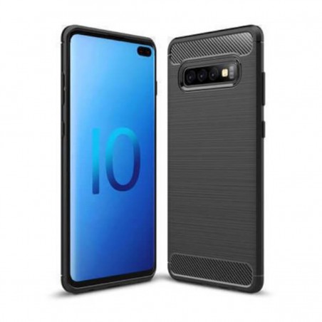 Funda de Silicona de Gel Carbono para Samsung Galaxy S10 Plus Negro