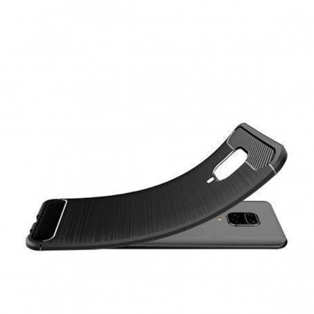 Funda silicona Xiaomi Note 9s/ Note 9 Pro con Inserciones símil a fibra de carbono negro