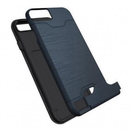 Carcasa con tarjetero y soporte azul para iPhone 7/8