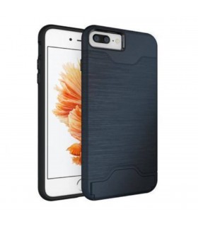 Carcasa con tarjetero y soporte azul para iPhone 7 Plus / 8 Plus