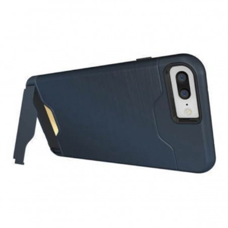 Carcasa con tarjetero y soporte azul para iPhone 7 Plus / 8 Plus