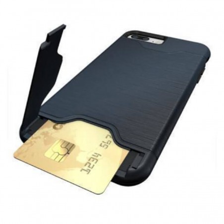 Carcasa con tarjetero y soporte azul para iPhone 7 Plus / 8 Plus