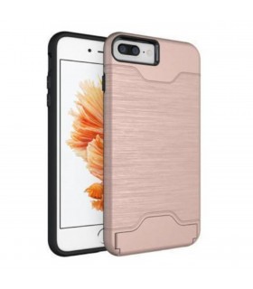 Carcasa con tarjetero y soporte rosa para iPhone 7 Plus / 8 Plus