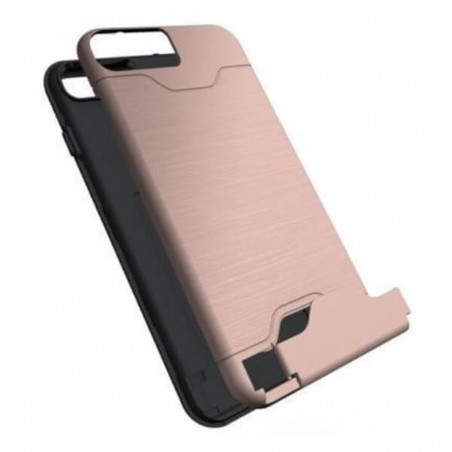 Carcasa con tarjetero y soporte rosa para iPhone 7 Plus / 8 Plus