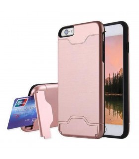 Carcasa con tarjetero y soporte rosa para iPhone 7/8