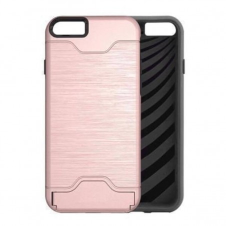 Carcasa con tarjetero y soporte rosa para iPhone 7/8