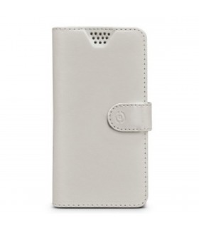 Funda Celly universal M tipo libro blanca
