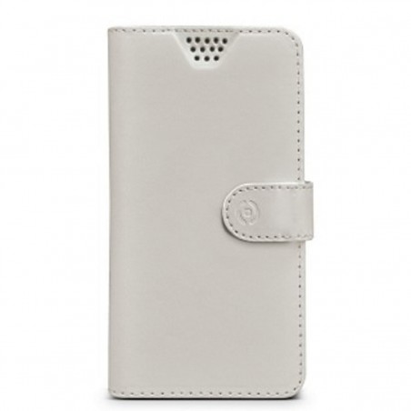Funda Celly universal M tipo libro blanca