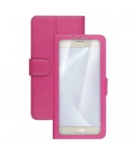 Funda Celly XXL con ventana rosa para móviles de 5,7"