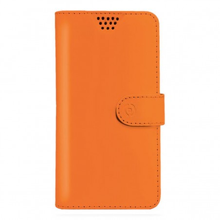 Funda Celly universal XXL tipo libro naranja para móviles de 5,7"