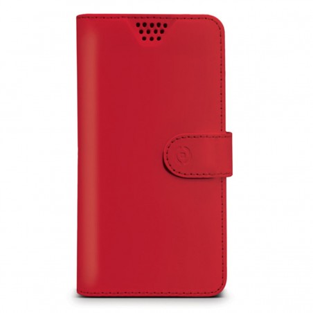 Funda Celly universal XXL tipo libro roja para móviles de 5,7"