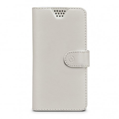 Funda Celly universal XXL tipo libro blanca para móviles de 5,7"