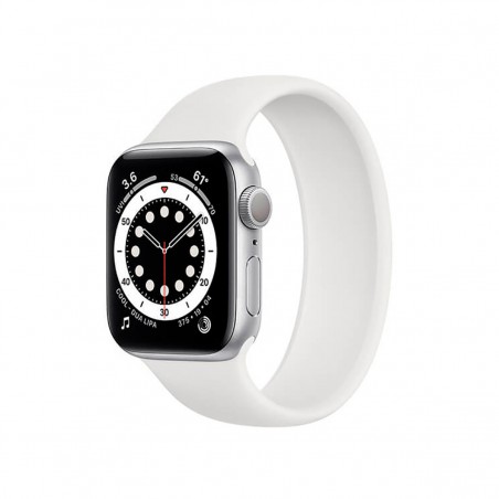 Apple Watch Series 6 (GPS), 40mm Aluminio Plata y correa deportiva Blanca