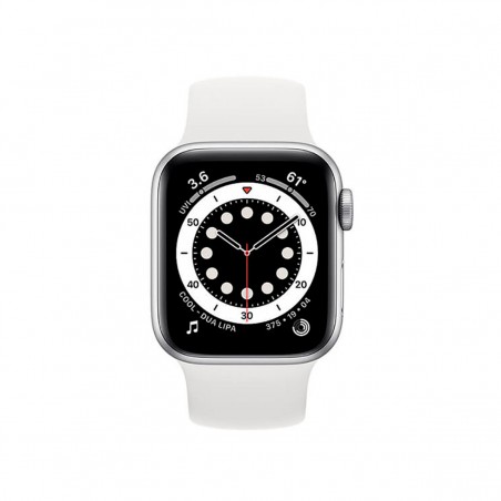 Apple Watch Series 6 (GPS), 40mm Aluminio Plata y correa deportiva Blanca